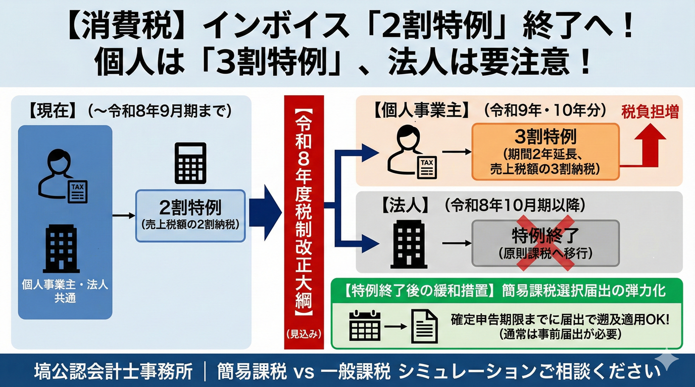 消費税2割特例終了